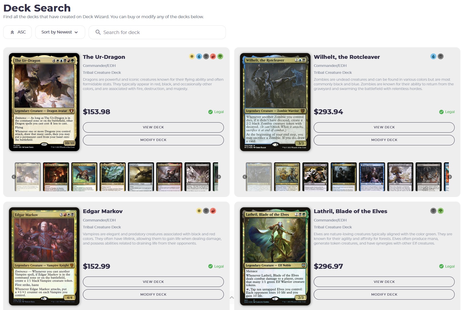 Looking for pre-built, custom commander decks? Check out our decks!